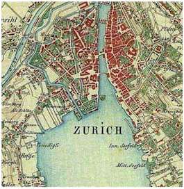 Ausschnitt Dufour Karte (Stadt Zürich)